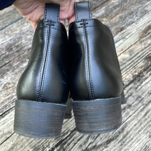 Dolce Vita Tamy leather booties boots Onyx Black pull on small heel 10 - Picture 5 of 11